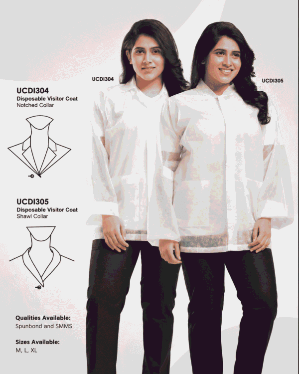 Premium Disposable Visitor Coat – Notched & Shawl Collar