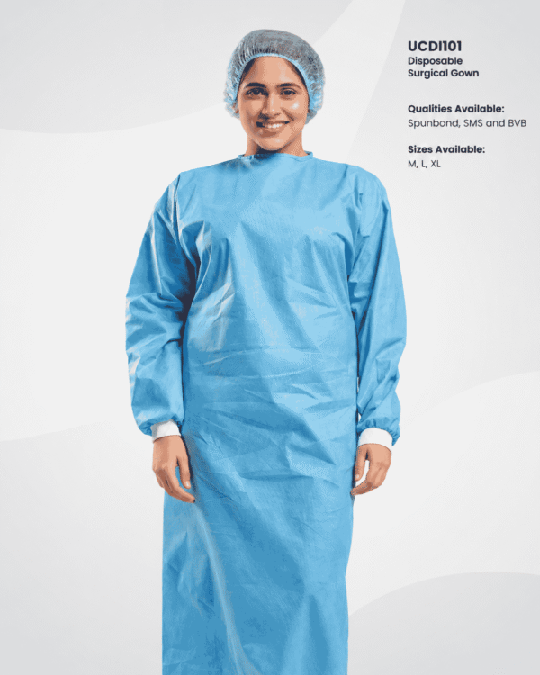 Premium Disposable Surgical Gown – Sky Blue