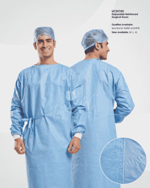 Premium Disposable Reinforced Surgical Gown – Sky Blue