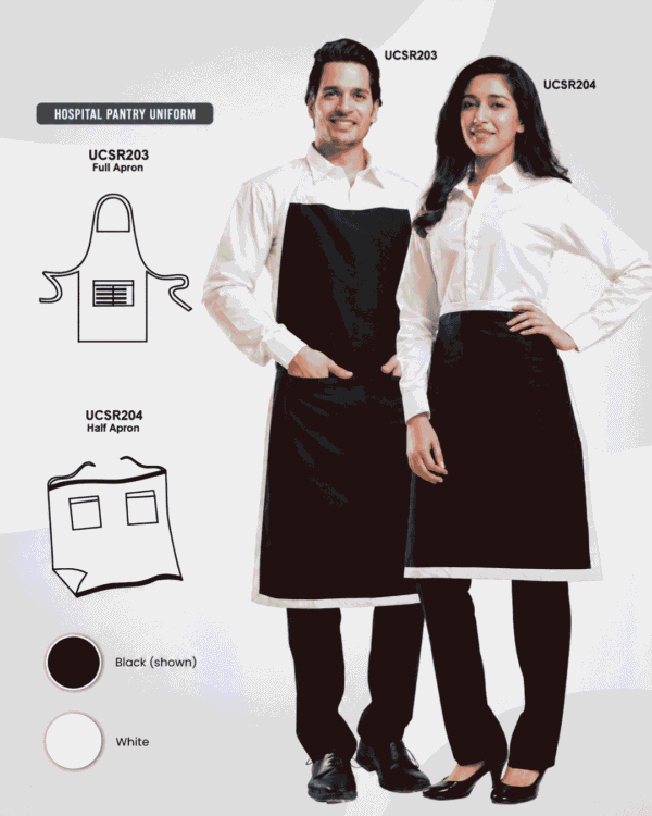 Premium Hospital Pantry Apron Set – Full & Half Apron