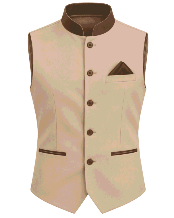 Premium Hospitality Waistcoat – Brown Contrast