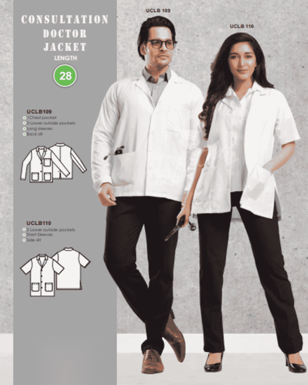 Premium Short-Sleeve Consultation Doctor Jacket – White