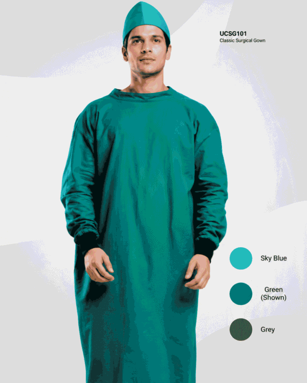 Premium Classic Surgical Gown – Teal Green