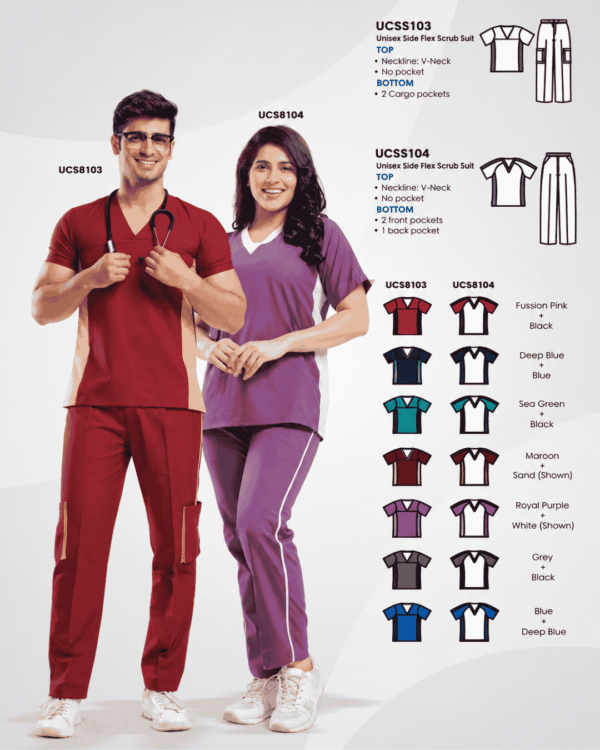 Premium Women's V-Neck Side-Flex Scrub Suit – Royal Purple