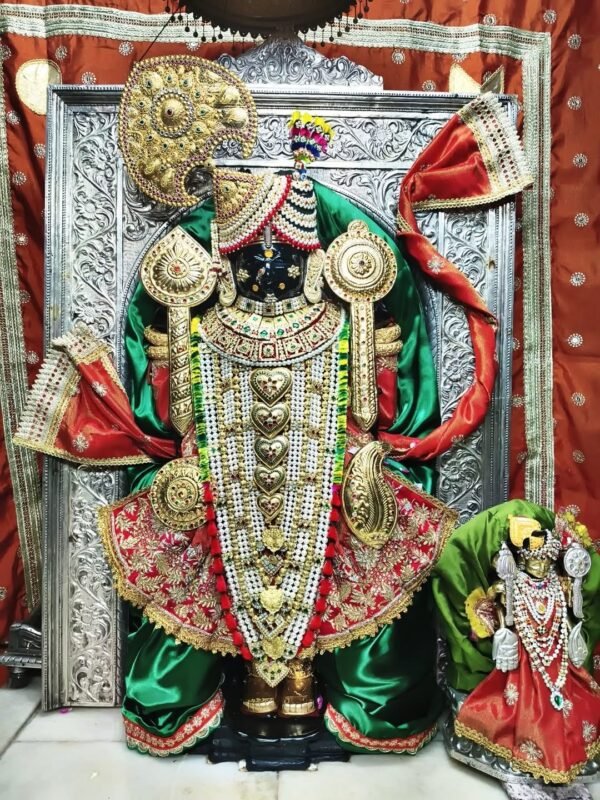 Premium Royal Green & Red Embroidered Bhagwan Ji Poshak