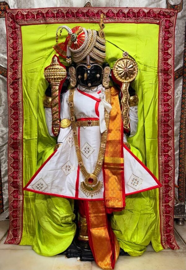 Premium White & Red Traditional Bhagwan Ji Poshak