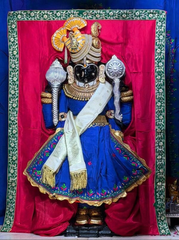 Premium Royal Blue & White Designer Bhagwan Ji Poshak